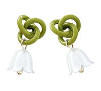 POPETPOP Orecchini Pendenti a Fiore di Convallaria Donna in Lega Leggera Gioielli Floreali Primaverili ed Estivi Design Delicato e Versatile per Uso Quotidiano