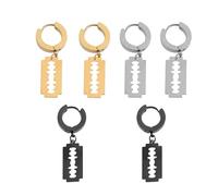 POPETPOP Orecchini Punk in Acciaio Inossidabile 3 Paia Clip Auricolari Creative da Festa per Coppia Uomo Donna Gioielli Street Style Eleganti e Divertenti per Occasioni Speciali