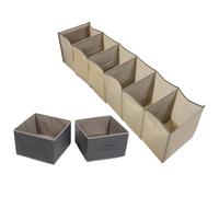 POPETPOP Organizer Appendibile Non Tessuto Beige 6 Ripiani Separati e Aperture Rinforzate per Massimizzare lo Spazio Nell'armadio, per Lavanderia e Ingresso