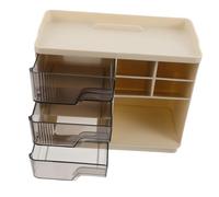 POPETPOP Organizer per Trucchi da Banco con Cassetti Antipolvere per Cosmetici Rossetti Maschere Vanità Piano del Bagno Tavolo da Toeletta