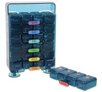 POPETPOP Organizer Portapillole Settimanale Piccolo Portatile 28 Scomparti e Chiusura Ermetica Dispenser Medicinale Riutilizzabile per Viaggi e Uso Quotidiano