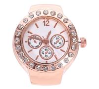 POPETPOP Orologio ad Anello da Dito alla Moda Tre Quadranti, Design Elegante in Lega e Vetro, Facile da Abbinare per Eventi Casual e Appuntamenti