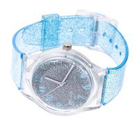 POPETPOP Orologio Bambina Trasparente Colorato Con Brillante Glitter Blu Regolabile Ragazzo Ragazza Decorazione Polso Regalo Compleanno Natale