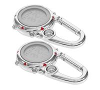 POPETPOP Orologio da Arrampicata Moschettone Clip in Acciaio Inossidabile 2 Pezzi, Funzione Allarme, Vetro Luminoso per Attività Outdoor e Viaggi