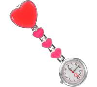 POPETPOP Orologio da Infermiere da Appendere Luminoso Lancette al Fosforo Design Creativo Cinque Cuori Rosa Orologio da Tasca Medico per Uso Ospedaliero e Decorazione Vestiti