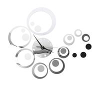 POPETPOP Orologio Da Parete a Specchio Acrilico 3d Adesivo Per Pareti Fai Da Te Argento, Pellicola Protettiva, Facile Da Rimuovere Senza Danni, Decorazione Soggiorno Casa