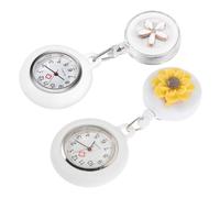 POPETPOP Orologio da Tasca Digitale per Infermiere Donna, Set 2 Pezzi Clip Retrattile, Portachiavi Pratico e Resistente, Design Floreale per Uso Medico e Guardia Ospedaliera