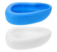 POPETPOP Padella da Letto Base Stabile e Bordo Largo 2 Pezzi in Plastica Spessa per Anziani Uomini e Donne, per Uso Domestico e Condizioni di Bagno