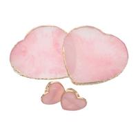 POPETPOP Palette per Nail Art in Resina a Forma di Cuore con Bordo Dorato Set da 4 Pezzi Opaca Antiscivolo per Miscelazione Colori e Espositore Creativo per Unghie Accessorio