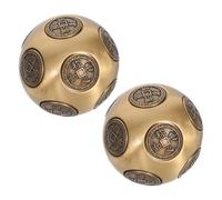 POPETPOP Palla da Fitness per Mani in Ottone Massiccio Sfera Dodecagonale Rotante Facce per Esercizi di Potenza e Coordinazione di Dita Attrezzo per Rafforzamento della Presa e Allenamento