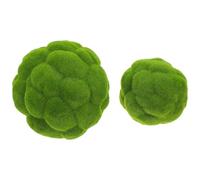 POPETPOP Palle Decorative di Muschio Finto 2 Pezzi Verde Aspetto Realistico, Materiale in Schiuma e Piantato a Pelo, Senza Bisogno di Annaffiatura, per Feste e Ristoranti