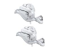 POPETPOP Palloncini Decorativi a Forma di Colomba 2 Pezzi in Alluminio Riutilizzabili per Feste e Matrimonio Decorazioni Eleganti Bianco