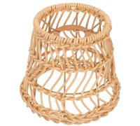 POPETPOP Paralume Copertura Protettiva per Lampadina Elegante e Rustico in Rattan Intrecciato Sostituzione Resistente in Metallo per Lampada da Soffitto Adatto per Loft e Caffè