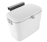 POPETPOP Pattumiera Cucina da 7l Bianco in Plastica Coperchio Scorrevole, Salvaspazio e Facile da Installare per Porte di Armadietti in Cucina e Bagno