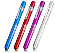 POPETPOP Penna Luce Diagnostica per Infermiere, 4 Pezzi, Torcia LED Tascabile, Lega di Alluminio, per Ambulatorio
