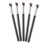 POPETPOP Pennelli Correttore Occhi 5 Pezzi Set - Pennello Piatto e Angolato per Contouring e Sfumature - Applicatore Trucco Fibre Sintetiche Morbide, Compatto da Viaggio per Precisione