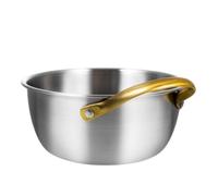 POPETPOP Pentola Coreana per Ramen in Acciaio Inox con Manico Singolo | Superficie Liscia Antiaderente, Protezione dal Calore, per Insalate e Preparazioni in Cucina, Uso Esterno