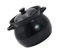 POPETPOP Pentola in Resistente al Calore Mini Casseruola Nera da 1,1l per e Hotel per Zuppa e Porridge