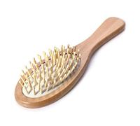 POPETPOP Pettine Massaggiante Legno Di Bambù Con Base Gomma Bianca Spazzola Ventilata Per Stimolazione Capelluto e Miglioramento Del Sonno Medie