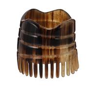 POPETPOP Pettine Massaggiatore Capelli in Corno Naturale Con Denti Fini Per Shampoo e Stimolazione Del Capelluto Leggero Ed Ergonomico Per Massaggio Antistress e Favorire La Crescita Natura