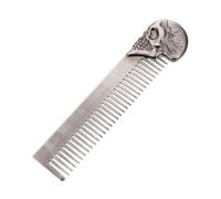 POPETPOP Pettine Per Chioma Domestico in Lega Di Zinco, Tascabile, Resistente e Portatile, Accessorio Da Parrucchiere Uomo Per Modellare Barba e Chioma, Pettine Professionale Doppia Faccia