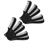 POPETPOP Pettini per Barba da Uomo Design Retrò Finitura Fine Set 10 in Plastica Nera per Styling e Cura del Baffo Portatile per Viaggi e Utilizzo Quotidiano