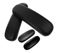 POPETPOP Pezzi Coppia di Cuscini Bracciolo Sedia Ufficio Pu Neri Foro 4 | Compatibili con Sedie Gaming e Ufficio, Montaggio Semplice, Supporto Ergonomico
