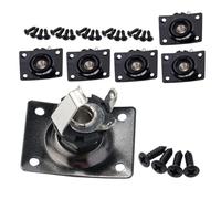 POPETPOP Piastra Jack di Ingresso e Uscita per Chitarra Elettrica e Basso 635Mm Nera in Metallo Compatibile Amplificatori Trasmissione Stabile del Segnale Set da 6 Pezzi per Uso