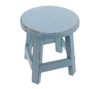POPETPOP Piccolo Sgabello da Giardino in Legno Rotondo Resistente alle Intemperie, Multifunzionale ed Elegante per Arredare Cortile e Ambienti Esterni