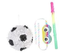 POPETPOP Piñata Calcio per Festa Compleanno in Carta con Bastone e Benda, Decorazione Creativa e Giocattolo Divertente per Atmosfera Gioiosa e Festa a Tema Calcio