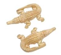 POPETPOP Pomelli Coccodrillo in Ottone Oro per Mobili 2 Pezzi