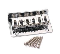 POPETPOP Ponte a Sella in Metallo Ga810 6 Corde 73 Mm Cromato per Chitarra e Ukulele Piastra di Tensione Preforata per Sostituzione Strumenti Musicali e Montaggio Rapido