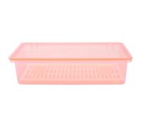 POPETPOP Porta Bacchette in Plastica Rosa Coperchio, Scatola per Posate e Drenante per Cassetto Cucina, Organizer Moderno e Funzionale