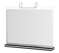 POPETPOP Porta Menu Display da Scrivania in PVC, Portamenu A4 Orizzontale con Base Stabile e Doppio Anello