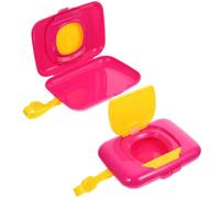 POPETPOP Porta Salviette Umidificate 2 Pezzi in Pp e Silicone Apertura Ampia e Resistenza all Usura, Custodia Portatile da Viaggio, da Appendere a Borsa Pannolino o Seggiolone