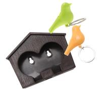 POPETPOP Portachiavi a Forma di Casetta per Uccellini con Fischietto Integrato, Materiale Abs Resistente, Facile Installazione con Nastro Biadesivo, Set da 2 Pezzi per Organizzare Chiavi