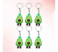 POPETPOP Portachiavi Avocado Creativo in Silicone Verde 6 Pezzi Design Cartone Animato per Zaini e Accessori Festa di Fine Anno Scolastico