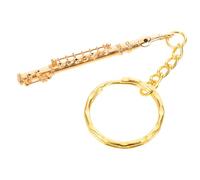 POPETPOP Portachiavi Flauto Mini in Metallo Argento con Design Vintage Retrò, Accessorio Resistente e Elegante per Regali a Musicisti e Amanti della Musica