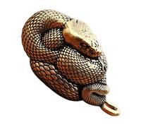 POPETPOP Portachiavi Serpente in Ottone Unisex, Ciondolo Decorativo Vintage per Borse e Chiavi, Statuetta di Animale Miniatura per Artigianato e Creazione di Gioielli