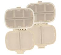 POPETPOP Portapillole da Viaggio 2 Pezzi 8 Scomparti, Custodia Sigillata Beige per Medicinali, Organizzatore Portatile per Vitamine e Piccoli Oggetti, Adatto per Viaggi e Uso Quotidiano