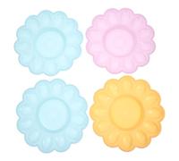 POPETPOP Portauova 4 Pezzi in Plastica Trasparente 24x24x3 Cm, Vassoio Organizzabile per Uova Sode, per Conservazione in Frigorifero Colore Casuale