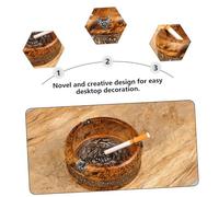 POPETPOP Posacenere da Tavolo in Legno con Motivo Leopardo Ornamento per Casa e Hotel Portacenere Desktop Decorativo Pratico per Fumatori e Decorazione Ambienti