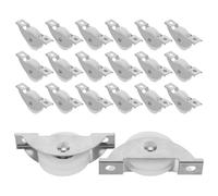 POPETPOP Pulegge per Porte Scorrevoli in Nylon U 20 Pezzi, Ruote per Ante Armadio Silenziose e Resistenti, Rulli di Ricambio per Porte a Scomparsa, Adatte per Mobili e Armadietti,