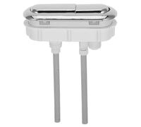 POPETPOP Pulsante per Cisterna Wc in Abs Argento Doppio Scarico e Asta Lunga, Accessorio Stabile per Bagno Uso Famiglia e Hotel
