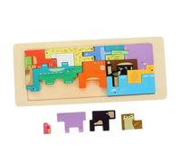 POPETPOP Puzzle Animali in Legno per Gioco Educativo Intelligente per Sviluppo Manuale e Coordinazione Gioco da Viaggio Resistente e Sicuro