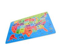 POPETPOP Puzzle Mappa Usa in Legno Educativo con Testi in Inglese con Usa e Mondiali per Anni Abilità Spaziali e Conoscenze Geografiche