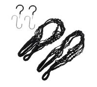 POPETPOP Pz Appendi Piante in Corda di Cotone Nera Portavasi Sospeso Intrecciato per Interni ed Esterni Fioriera da Parete per Balcone e Giardino Decorazione Naturale e Compatta