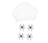 POPETPOP Ragnatela Decorativa Halloween Ragni Finti Accessorio per Festa Materiale Plastica e Cotone Leggero e Sicuro per Interni ed Esterni