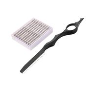 POPETPOP Rasoio per Assottigliamento Capelli Manuale con Lame Sostituibili Taglio Tecnico Affilato in Acciaio Inossidabile per Applicazione Professionale e Domestica