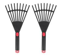 POPETPOP Rastrelli da Giardino 2 Pezzi in Plastica Resistenti, Rastrelli per Prato e Foglie Morte, Utensili Manuali per Giardinaggio, Allentamento Terreno e Raccolta Foglie per Uso